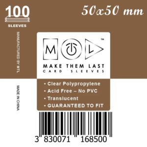 MTL Sleeves 50x50mm 100pcs Soft
