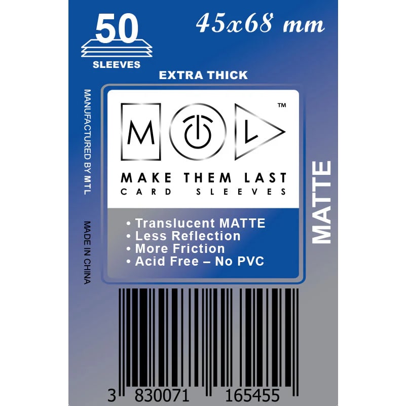 MTL Sleeves 45x68mm 50pcs Thick Matte