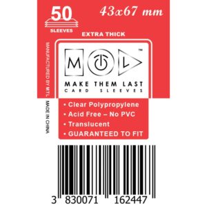 MTL Sleeves 43x67mm 50pcs Thick