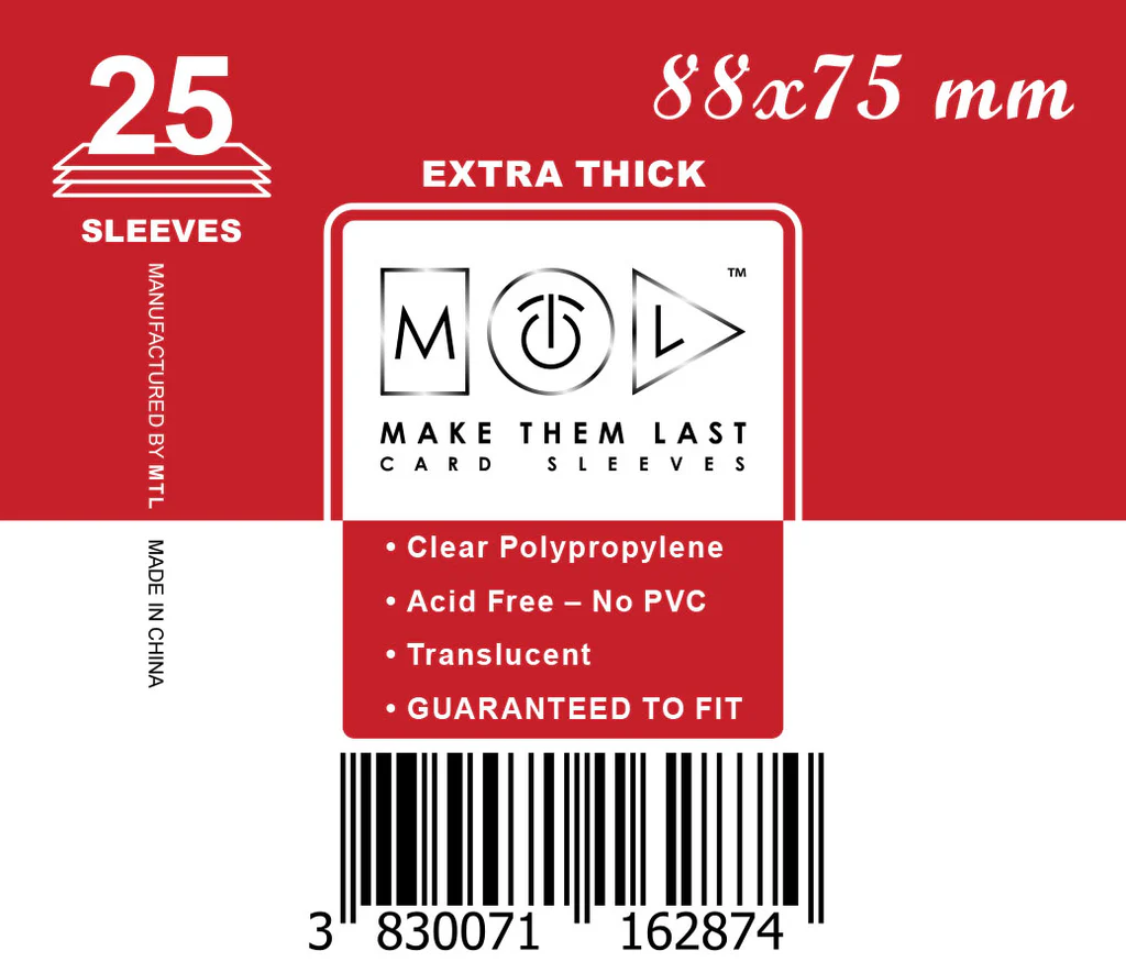 MTL Sleeves 88x75mm 25pcs Thick